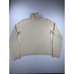 Vintage MODA International 100% Cashmere Turtleneck Sweater L Cream